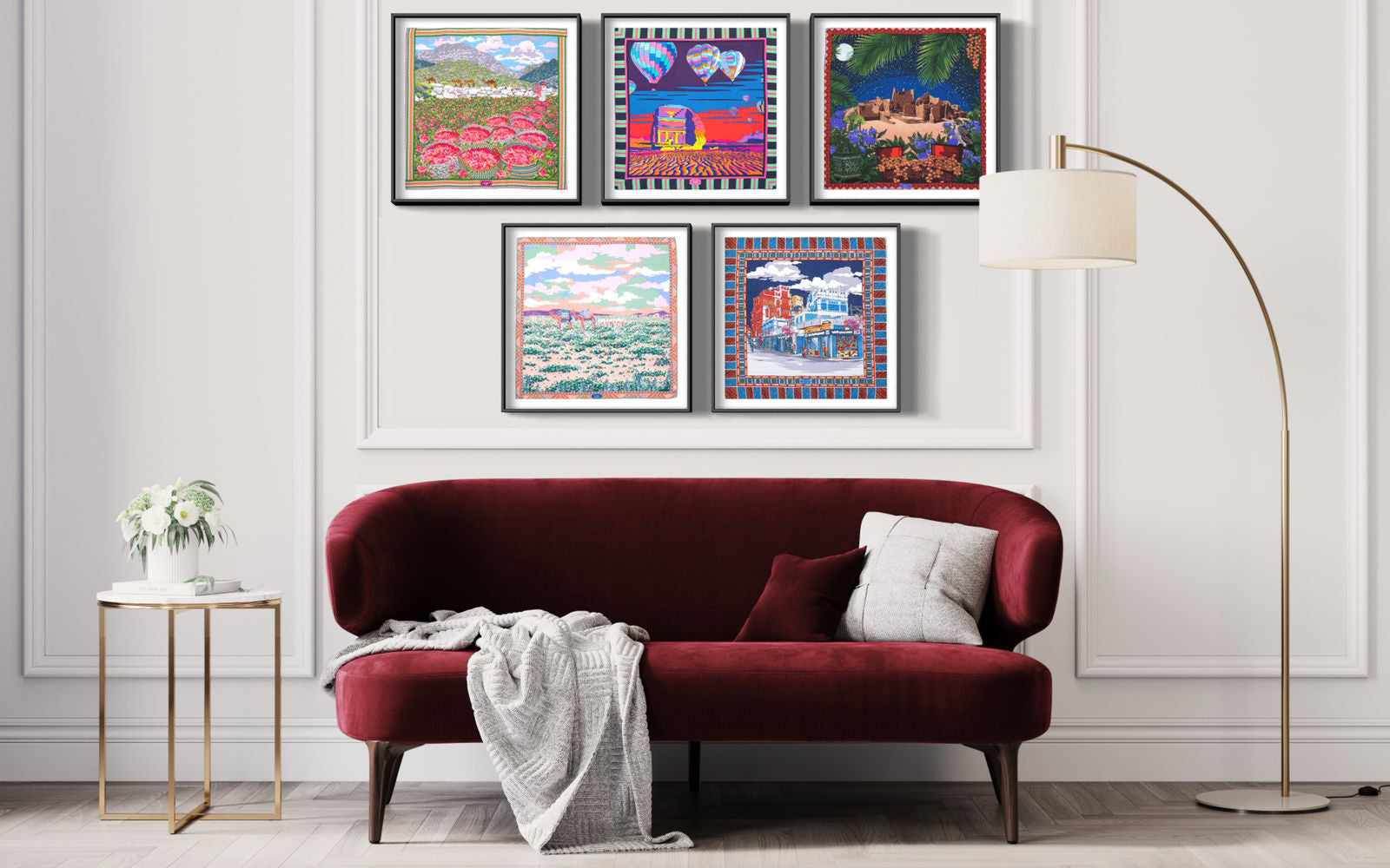 Framed Scarves - The Cities