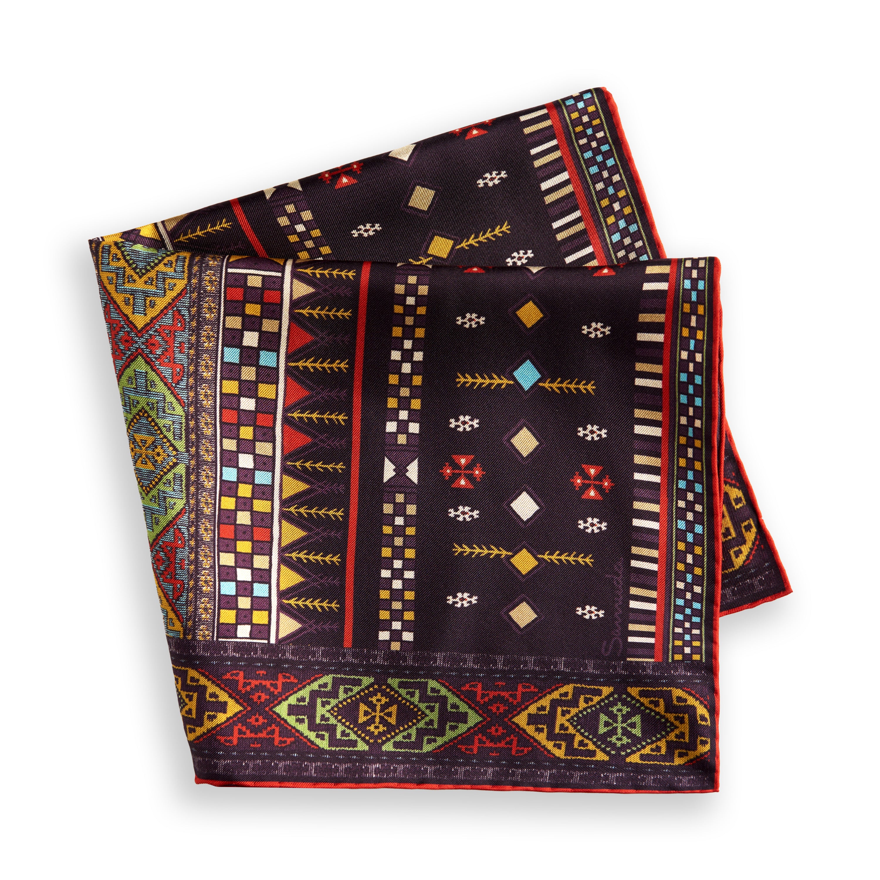 Ornamental Pocket Square Wine