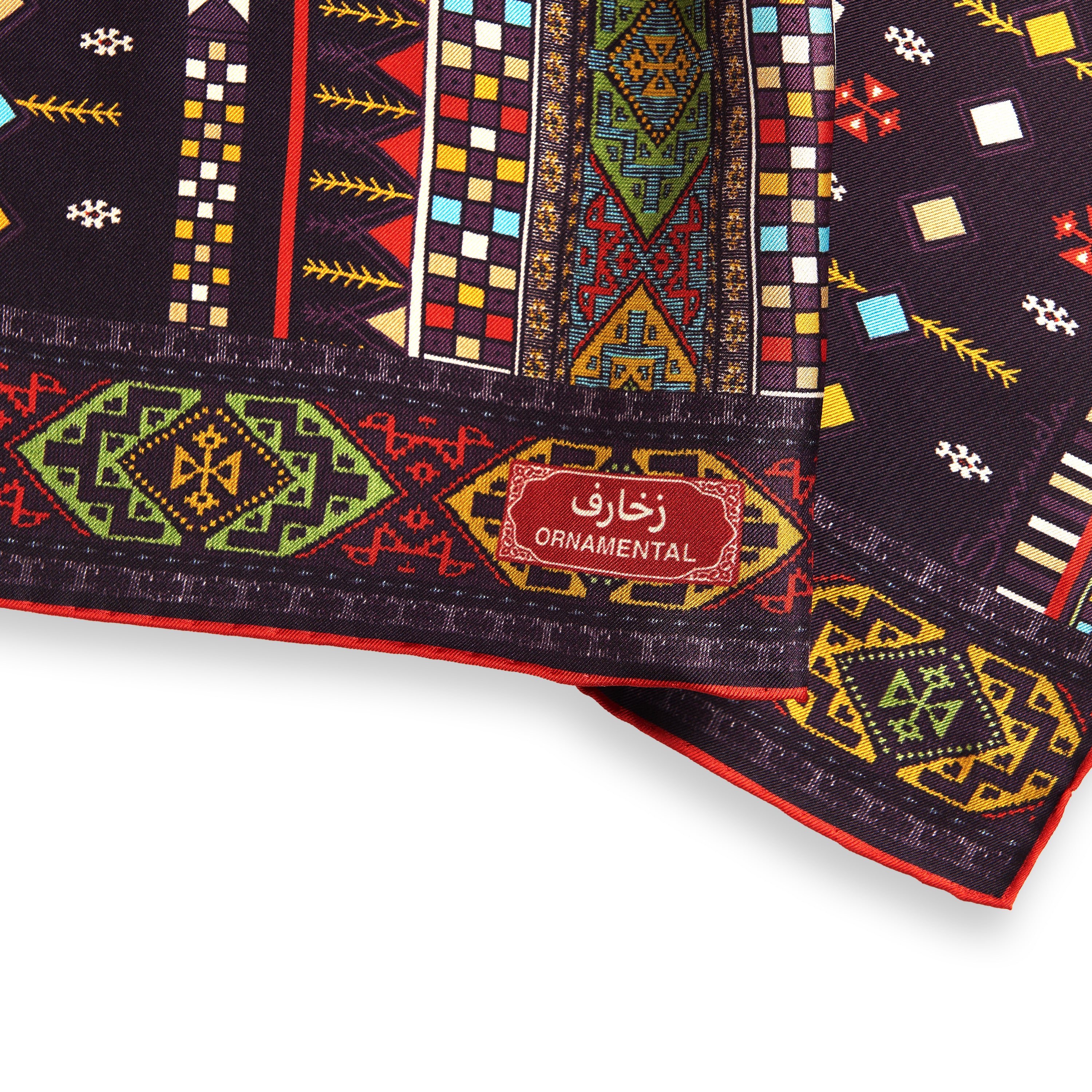 Ornamental Pocket Square Wine