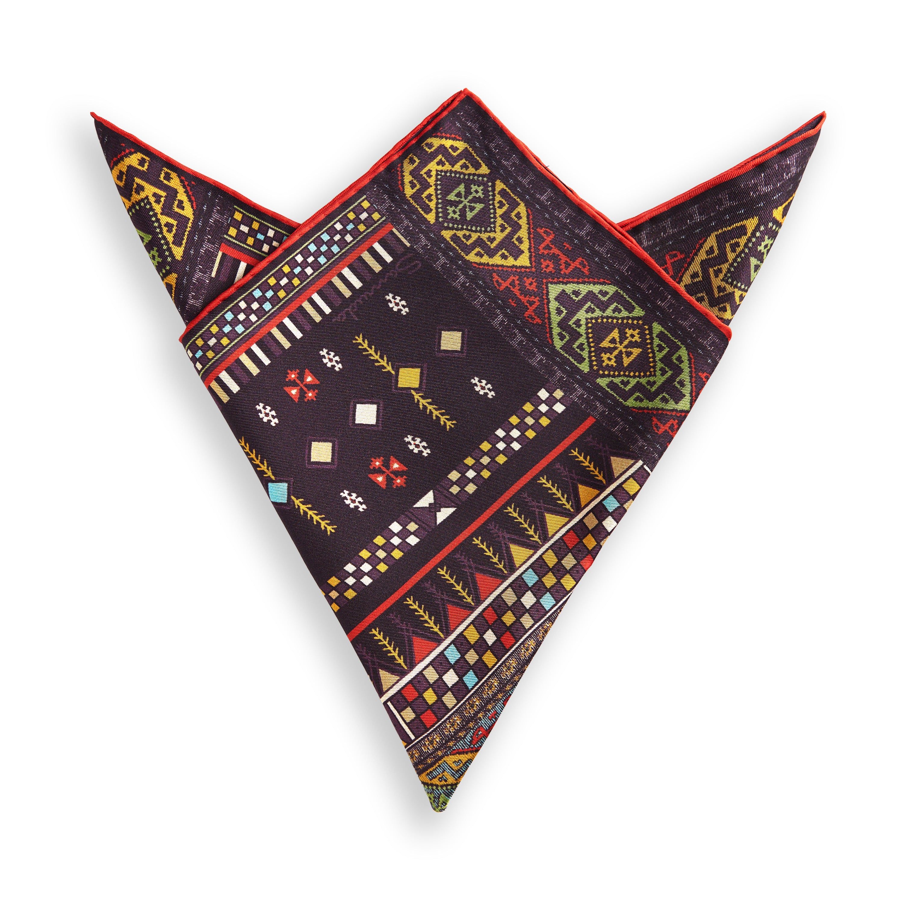 Ornamental Pocket Square Wine