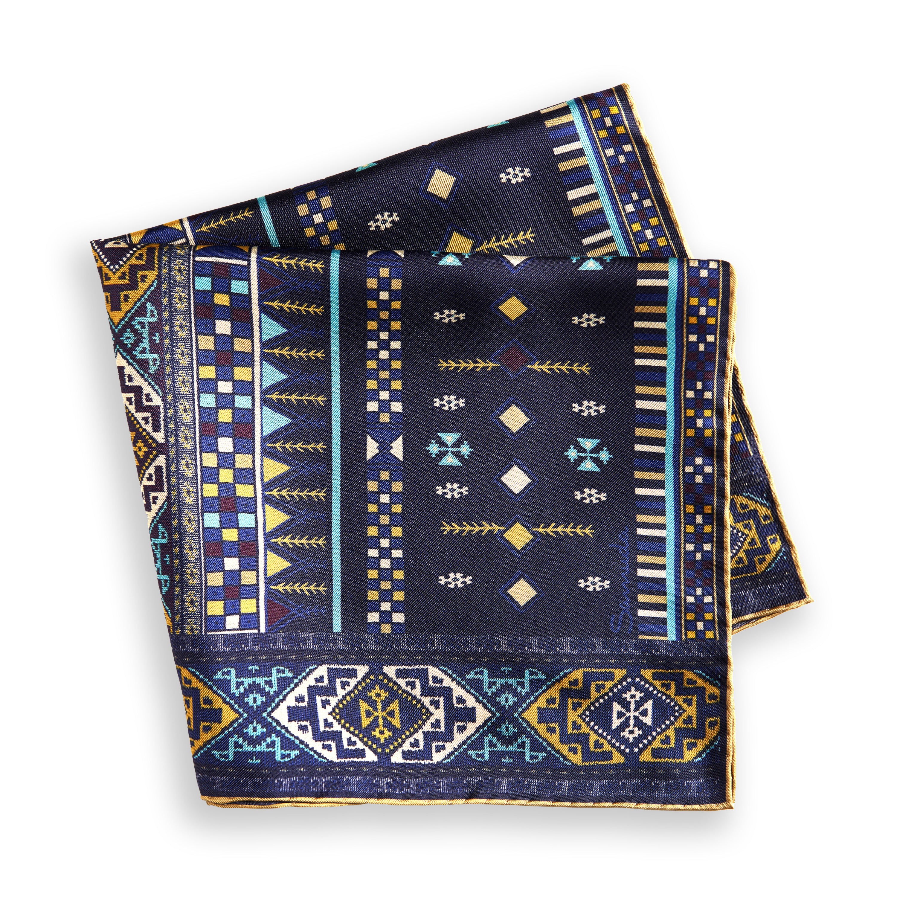 Ornamental Pocket Square Navy