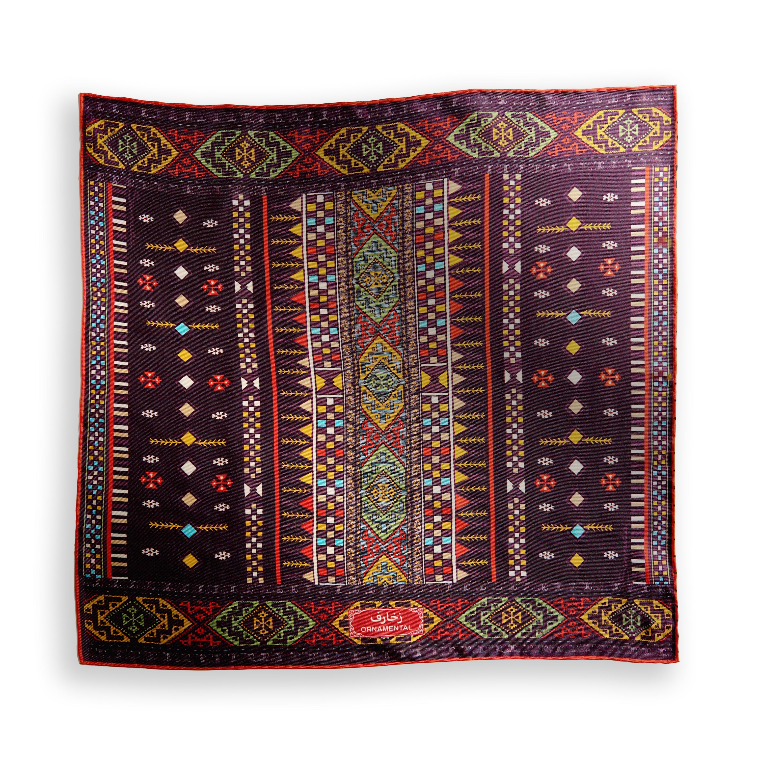 Ornamental Pocket Square 45x45 Wine