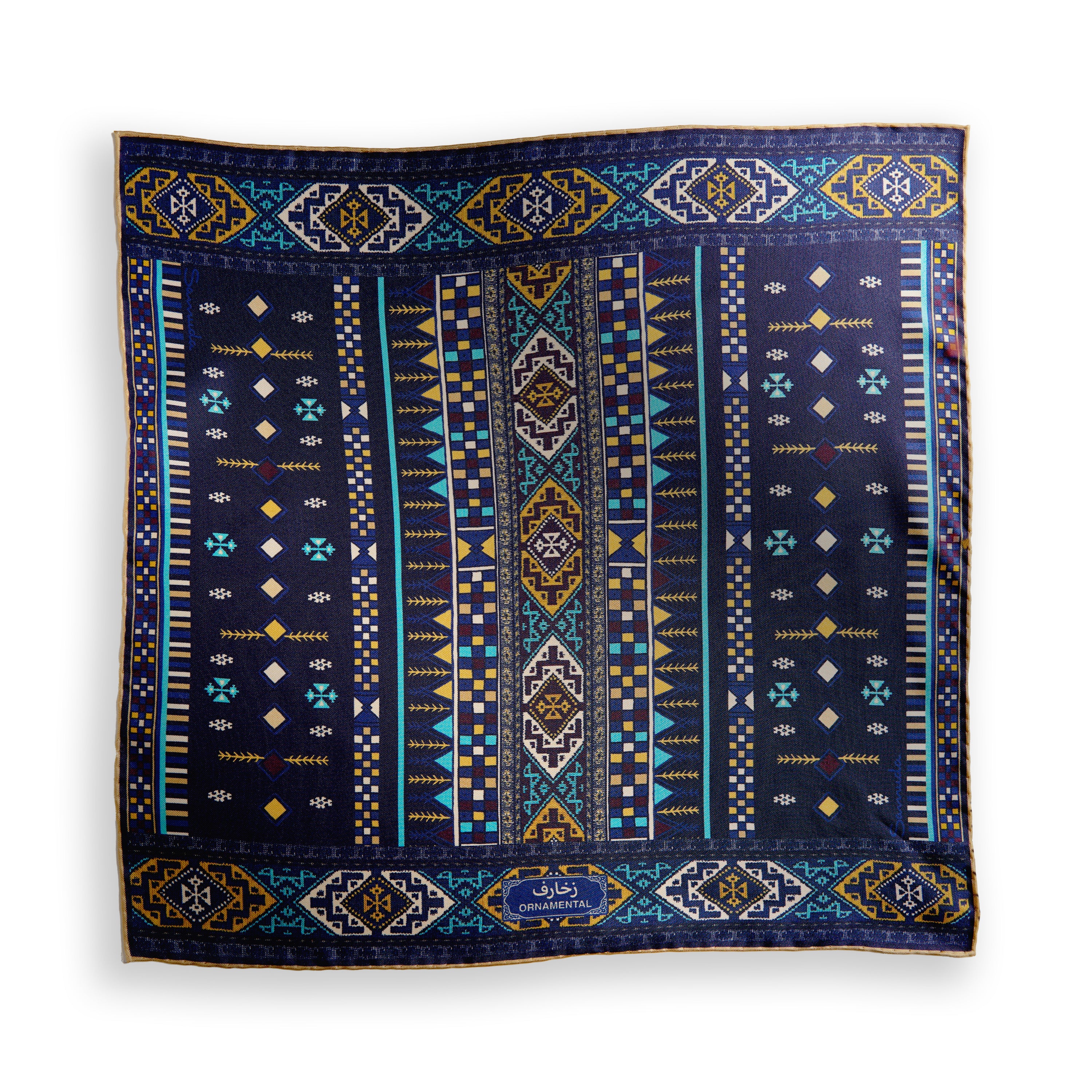 Ornamental Pocket Square 45x45 Navy