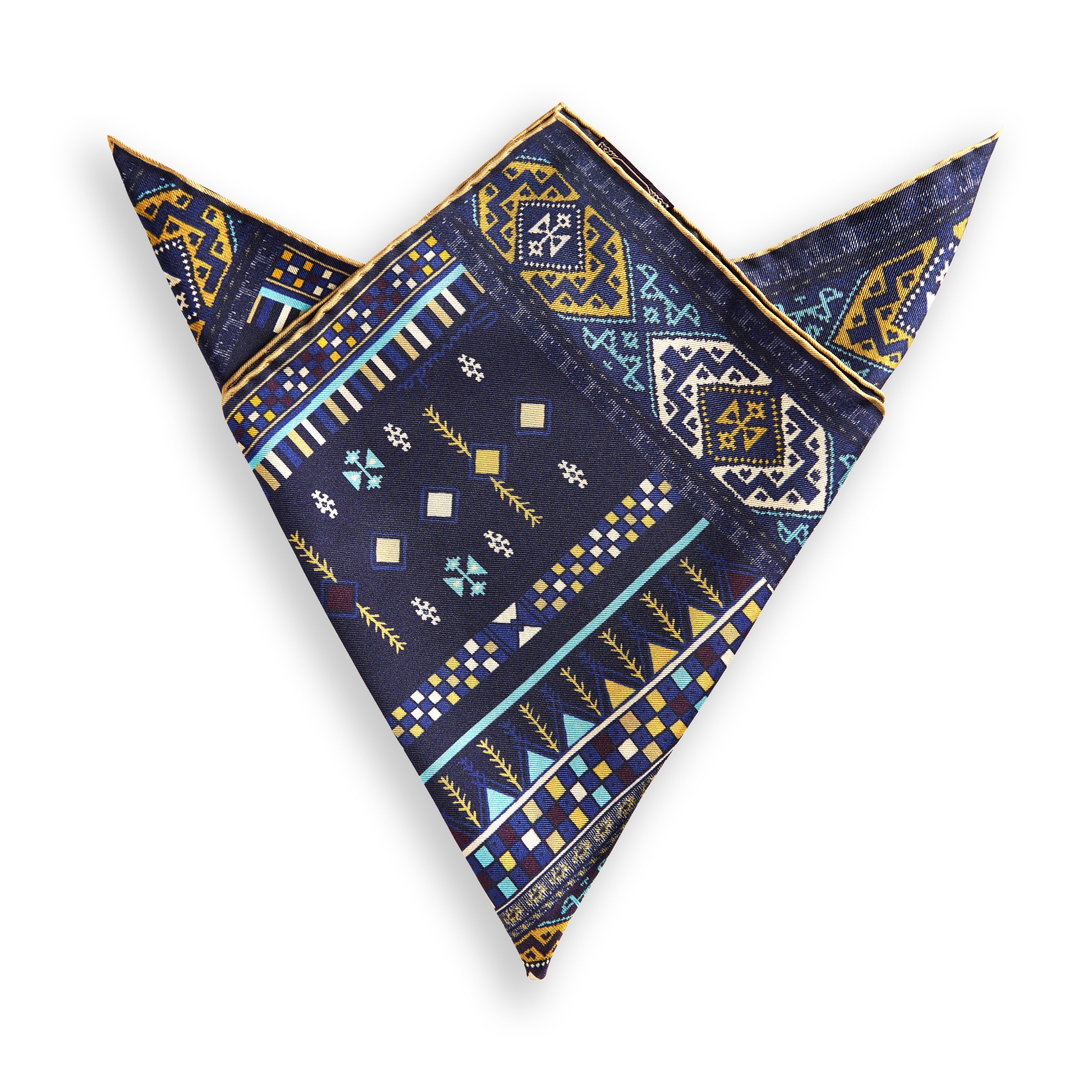Ornamental Pocket Square 45x45 Navy