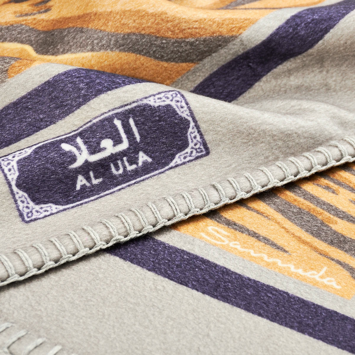 Al Ula Throw in Pure White Cashmere