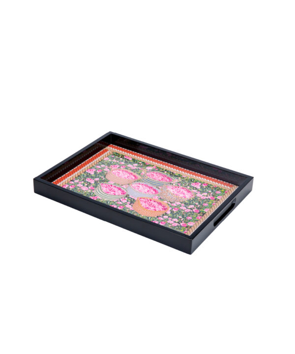 Wooden tray Taif design