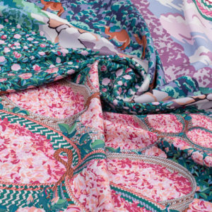 Taif scarf in silk 90x90 - light pink