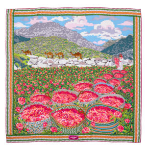 Taif scarf in silk 90x90 - pink