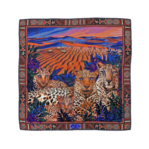 arabian leopard silk scarf - orange