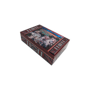 Arabian leopard wooden box large - brick