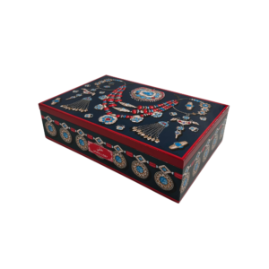 Jewellery wooden box - large - Tonal Blue