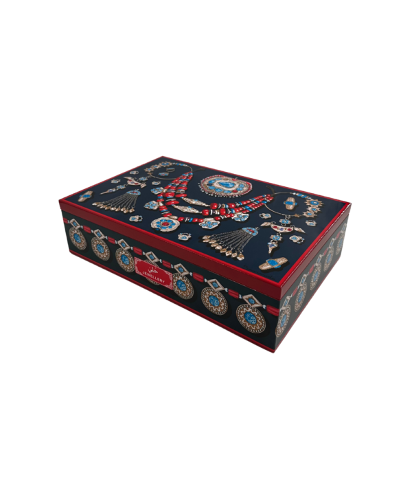 Jewellery wooden box - large - Tonal Blue